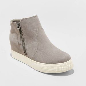 Women's Cindy Faux Leather Platform Wedge Sneakers